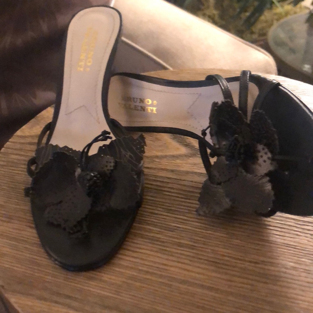 Bruno Valenti Leather Slingback Heels